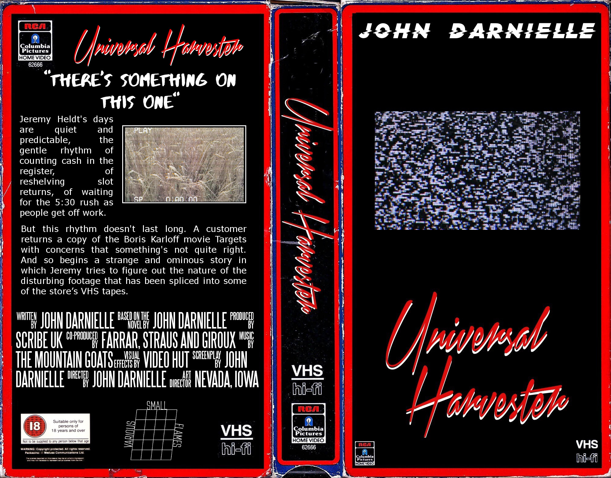 John Darnielle Universal Harvester VHS mock up