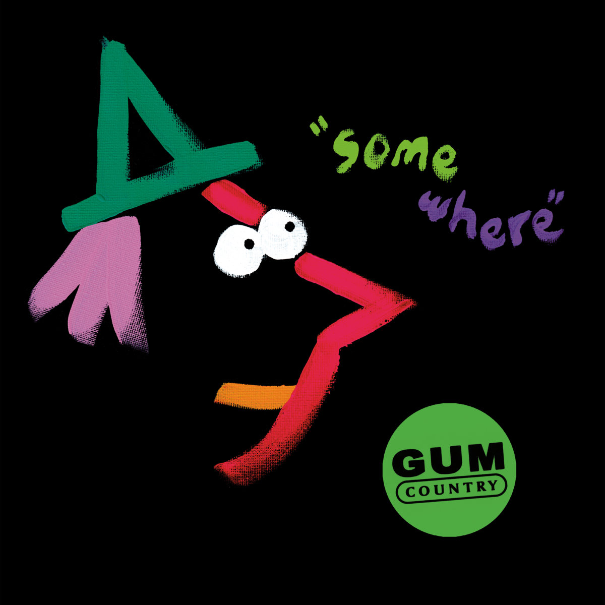 gum country somewhere album art illustration of witch on black background