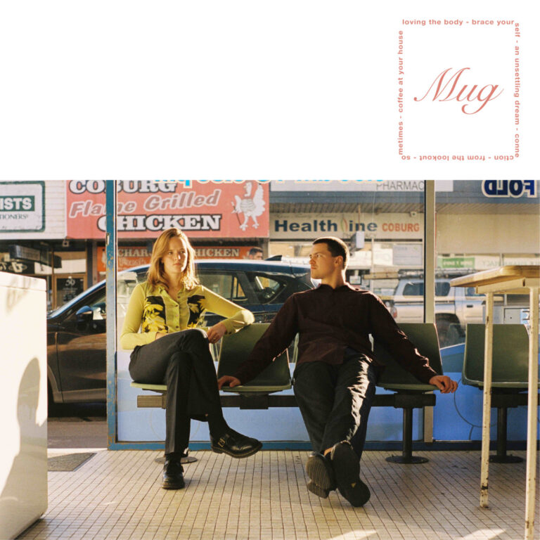 mug ep album cover - photo of two people sitting in a storefront window
