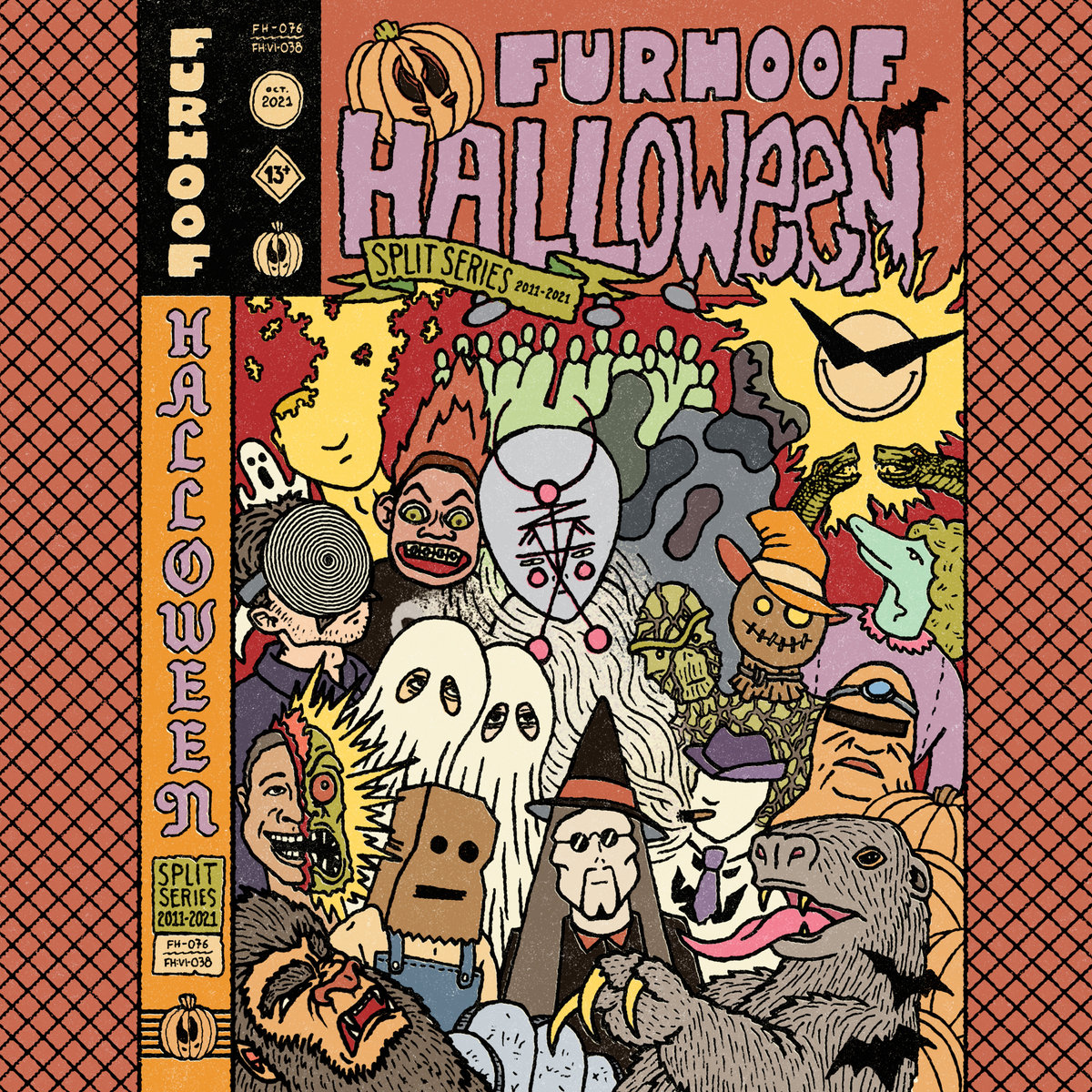 Furhoof Halloween Split Series: 2011​-​2021 album art - illustration of cartoon monsters