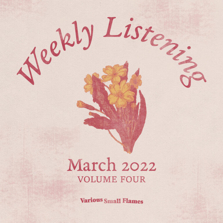 Weekly Listening: March 2022 volume 4 - illustration of a primrose in red and yellow
