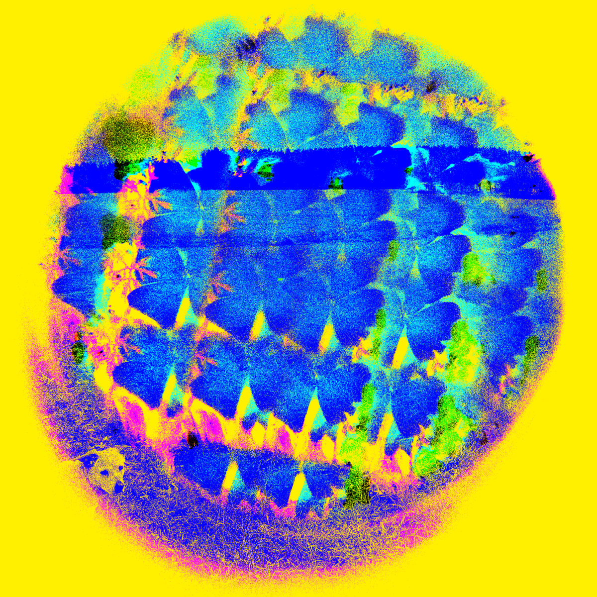 ben seretan sandhills music cover - abstract blue pattern on yellow background