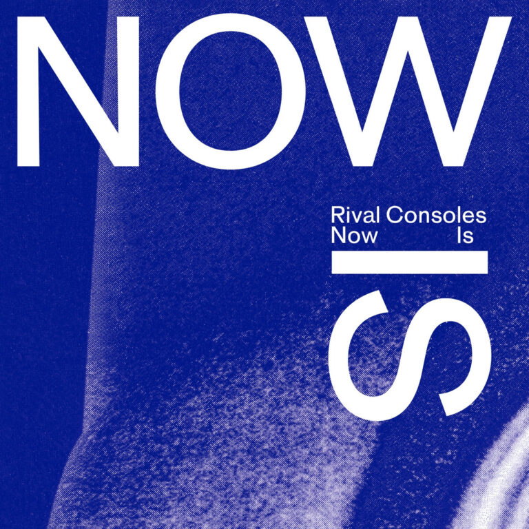 A pixelated blue background with the text Now Is, Rival Consoles