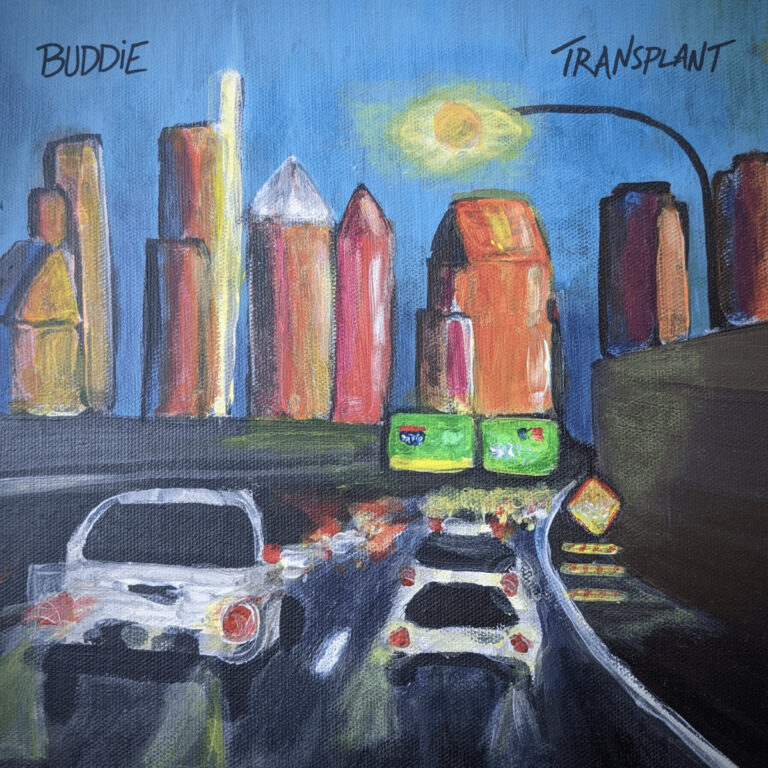 Buddie Transplant EP artwork - painting of cars driving on a highway