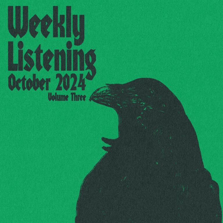 weekly listening october 2024 volume 3 - illustration of a crow on a green background